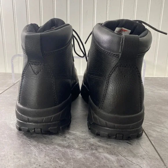 Red Wing Metguard‎ Leather Work Boots Mens Size 8 Black Safety Toe 6680